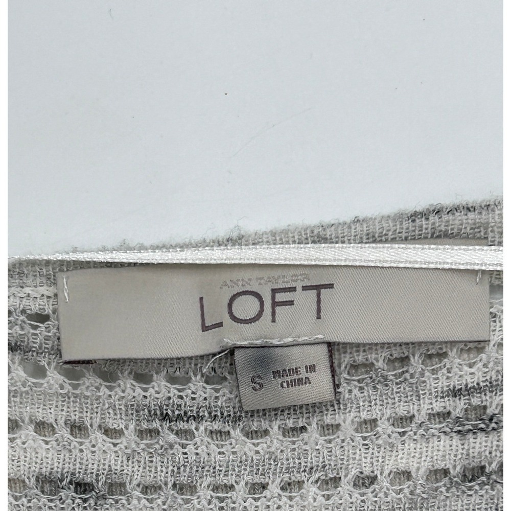 LOFT Open Front Marled Knit Cardigan Sweater Small Lightweight Coastal Weekend - Picture 7 of 10